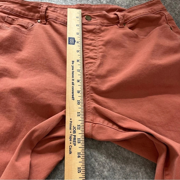 Soft Surroundings Pants Womens Large Peach Coral Stretch Jeans Straight Leg - Picture 12 of 14